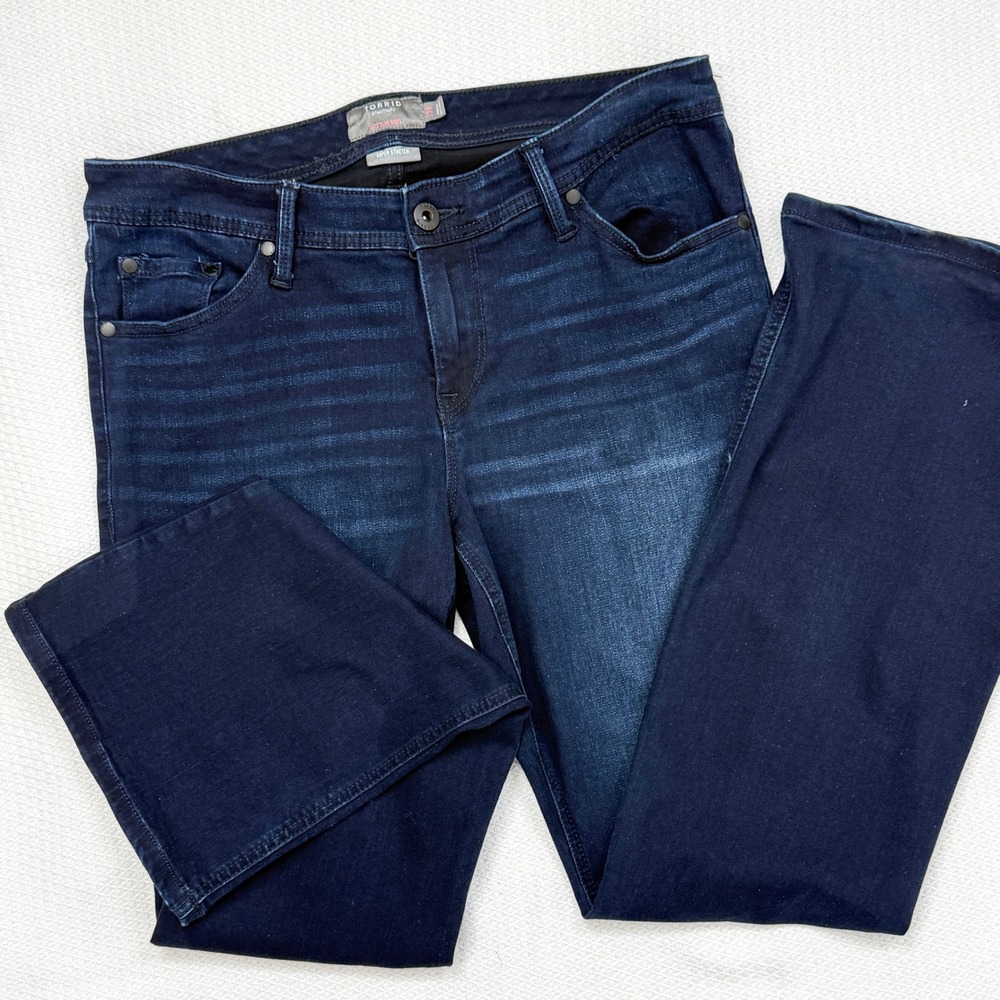 Torrid Luxe Slim Boot Jeans Women 12R Dark Wash Stretch Bootcut Plus Size